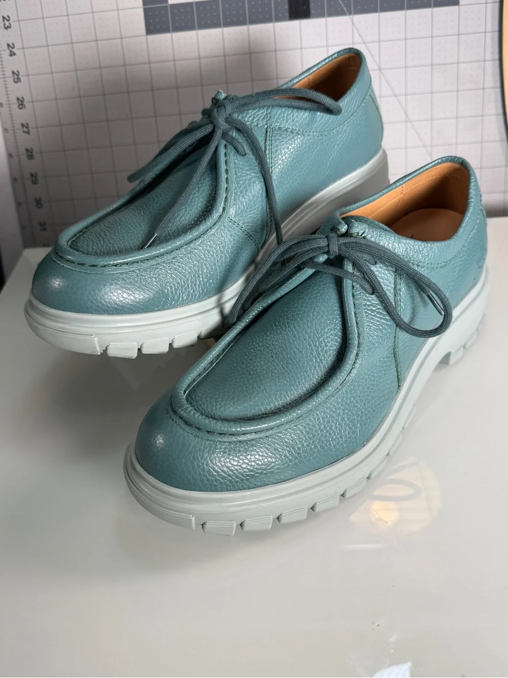 Men's Teal Casual Leather Shoes